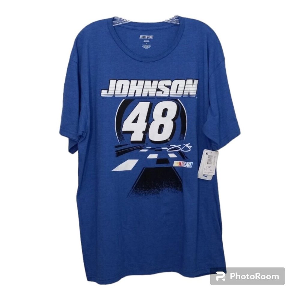 Nascar Shirt Men's XL Tee Jimmie Johnson #48 Racing Blue Short Sleeve Dadcore
